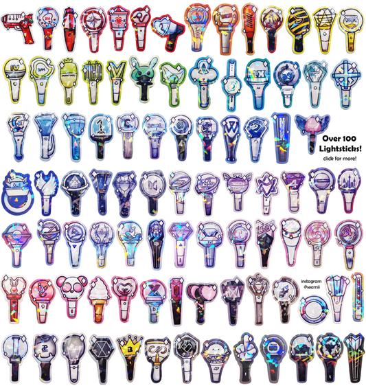 KPOP Lightstick Holographic Vinyl Stickers