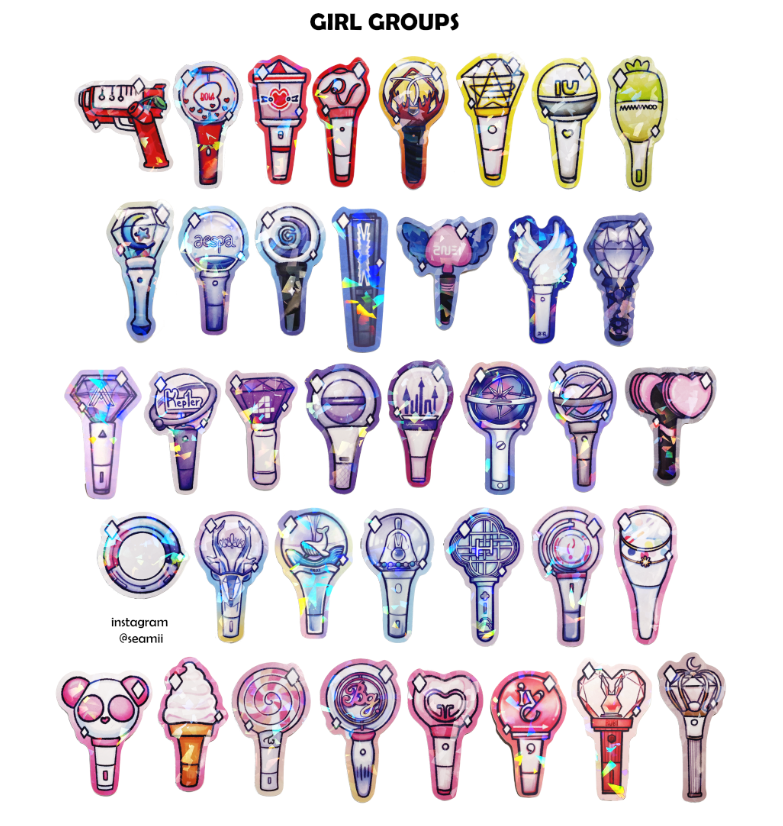 KPOP Lightstick Holographic Vinyl Stickers