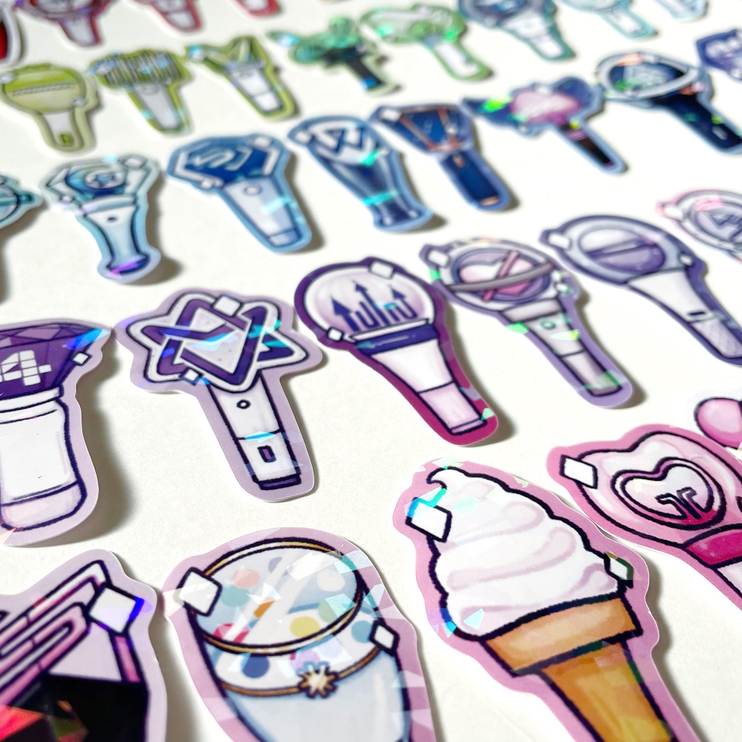 KPOP Lightstick Holographic Vinyl Stickers