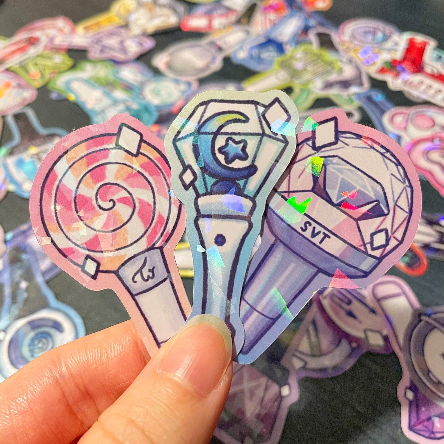 KPOP Lightstick Holographic Vinyl Stickers